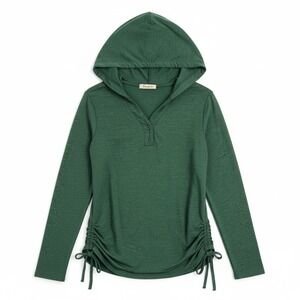Women's Green Long Sleeve Drawstring Hoodie Size M